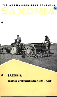 Traktor-Drillmaschinen A 541 bis A 561