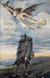 Französische Feldpostkarte, "Celui qui a vaincu", 1918