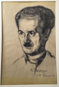 August Rumm (1888-1950), Zeichnung, Portrait von Martin Heidegger (1889-1976), 1936