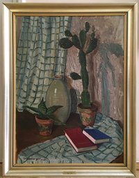 Richard Hemberger (1909-1943), Ölgemälde, Stillleben mit Kaktus