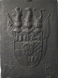 Ofenplatte mit Wappen der Freiherren von Ulm zu Erbach