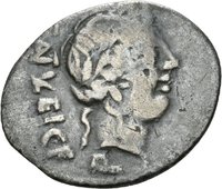 Quinar der Römischen Republik mit Darstellung der Victoria