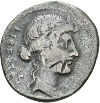 Denar des M. Iunius Brutus mit Darstellung des L. Iunius Brutus