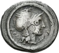 Denar des L. Manlius Torquatus mit Darstellung eines Reiters