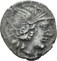 Denar des C. Renius mit Darstellung der Juno in einer Ziegenbiga