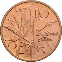 Künstlerprobe von Victor Huster für eine 10 Euro-Münze auf 500 Jahre Philipp Melanchthon