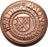 Medaille von Victor Huster auf 90 Jahre Badische Gesellschaft für Münzkunde Karlsruhe