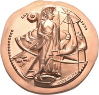 Medaille von Victor Huster auf 50 Jahre Numismatisches Nachrichtenblatt