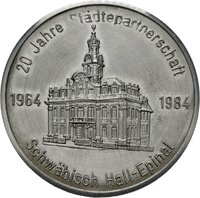 Medaille auf das zwanzigjährige Jubiläum der Städtepartnerschaft Schwäbisch Hall/Epinal, 1984