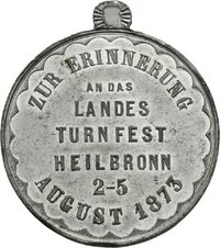 Medaille auf das Landesturnfest in Heilbronn1873