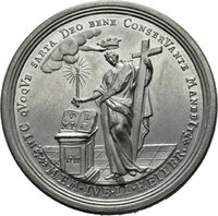 Medaille der Reichsstadt Heilbronn auf die Zweihundertjahrfeier der Reformation, 1717