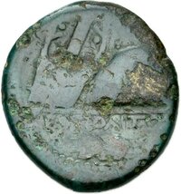 Bronzemünze aus Neapolis (Kampanien) mit Darstellung einer Lyra