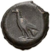 Bronzemünze aus Lokroi (Kalabrien) mit Darstellung des Zeus