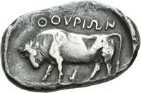 Stater aus Thurioi (Lukanien) mit Darstellung der Athena