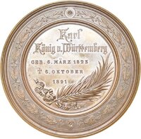 Medaille auf den Tod König Karls von Württemberg 1891
