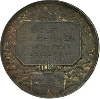 Medaille von Mayer & Wilhelm auf die Silberhochzeit von König Wilhelm II. und Königin Charlotte von Württemberg