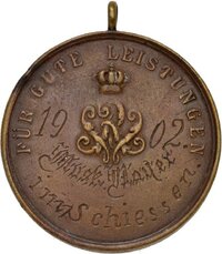 Schießmedaille 1902 von Mayer & Wilhelm