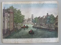 Guckkastenbild der Reihe "Augsburger Folge" mit einer Ansicht der Stadt Rotterdam