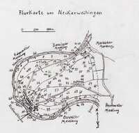 Fragebogen und Karte Neckarweihingen, OA Ludwigsburg