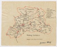 2 Fragebogen und Karte Oberbrüden, mit Mittelbrüden, Heslachhof, Rottmannsberg und Trailhof, OA Backnang