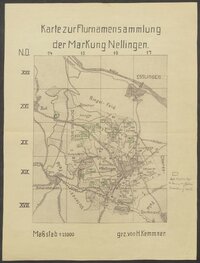 2 Fragebogen und Karte Nellingen, OA Esslingen