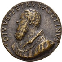 Bronzene Medaille auf Pietro Aretino