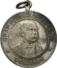 Medaille auf den 70. Geburtstag Graf Zeppelins