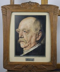 Farbendruck mit dem Portrait Bismarcks