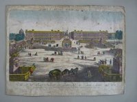 Guckkastenbild der Reihe "Augsburger Folge" mit Darstellung der Place Neuve de Louis XV, le Bien-Aime in Paris