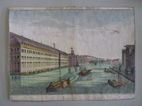 Guckkastenbild der Reihe "Augsburger Folge" mit Darstellung der Amstel beim Rondell, nach Beyer