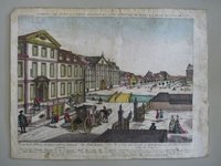 Guckkastenbild der Reihe "Augsburger Folge" mit Ansicht einer Allee in Göttingen