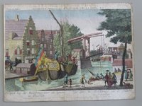 Guckkastenbild der Reihe "Augsburger Folge" mit Ansicht der Melkbrug über die Spaarne in Haarlem