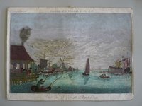 Guckkastenbild der Reihe "Augsburger Folge" mit Ansicht des Flusses Y vor Amsterdam