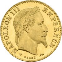 10 Goldfrancs des Kaisers Napoleon III.