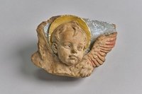Terracotta-Fragment eines Engelköpfchens