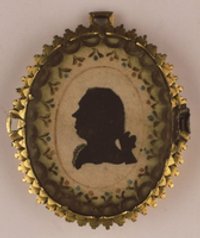Medaillon mit Porträtsilhouette eines Herren