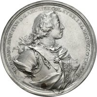 Medaille auf den 50. Geburtstag von Clemens August von Bayern und seine Wahl zum Hochmeister des Deutschen Ordens, 1750