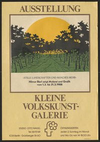 Ausstellungswerbung: "Stille Landschaften und manches mehr. Hilmar Bierl zeigt Malerei und Grafik" von 01.03. bis 31.03.1988