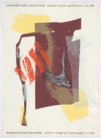 Plakat zur Ausstellung: Joachim Böttcher, Volker Henze. Malerei, Plastik, Objekte