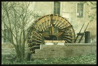 Wasserrad Typ Zuppinger-Unterschlechting in der Damm-Mühle in Wildau/Wentdorf