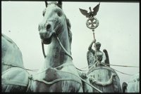 Wiederaufbau der Quadriga auf dem Brandenburger Tor, Detailaufnahme