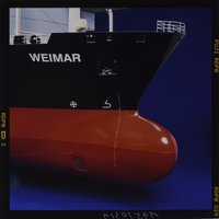 Vollmodell des deutschen Containerfrachtschiffes "Weimar",1977, Maßstab 1:50, Detailansicht