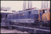 Europalok DB 184 112-1 (E 410 012) vor dem Lokschuppen
