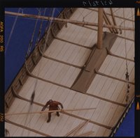 Vollmodell eines Langschiffs der Wikinger von ca. 800, Detailansicht