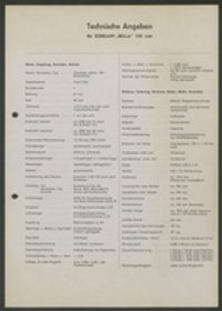 Typendatenblatt: Technische Angaben für Zündapp-"Bella" 150 ccm