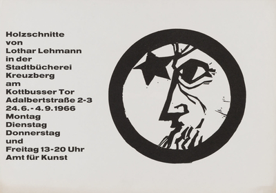Ausstellungsplakat "Holzschnitte" des Künstlers Lothar Lehmann, 1966