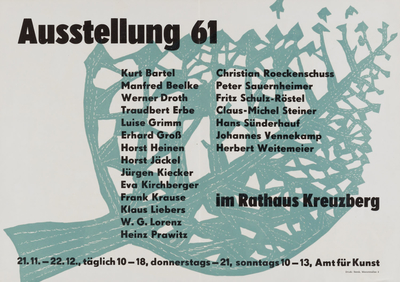 Ausstellungsplakat "Ausstellung 61" von Kreuzberger Künstler, 1961