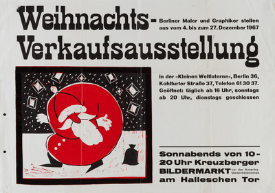 Ausstellungsplakat zur Weihnachts-Verkaufsausstellung von Berliner Künstlern, 1967