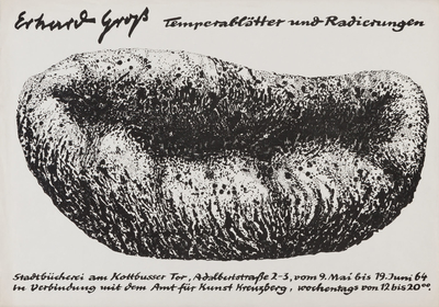 Ausstellungsplakat "Tempera und Radierungen" des Künstlers Erhard Groß, 1964