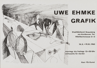 Ausstellungsplakat "Grafik" des Künstlers Uwe Ehmke, 1965
